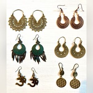 Bohemian (Faux) Gold and Bronze Earrings Set